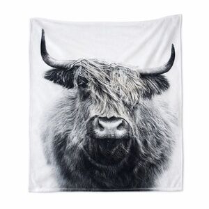 Anthropologie Snow White Plush Bison Throw
